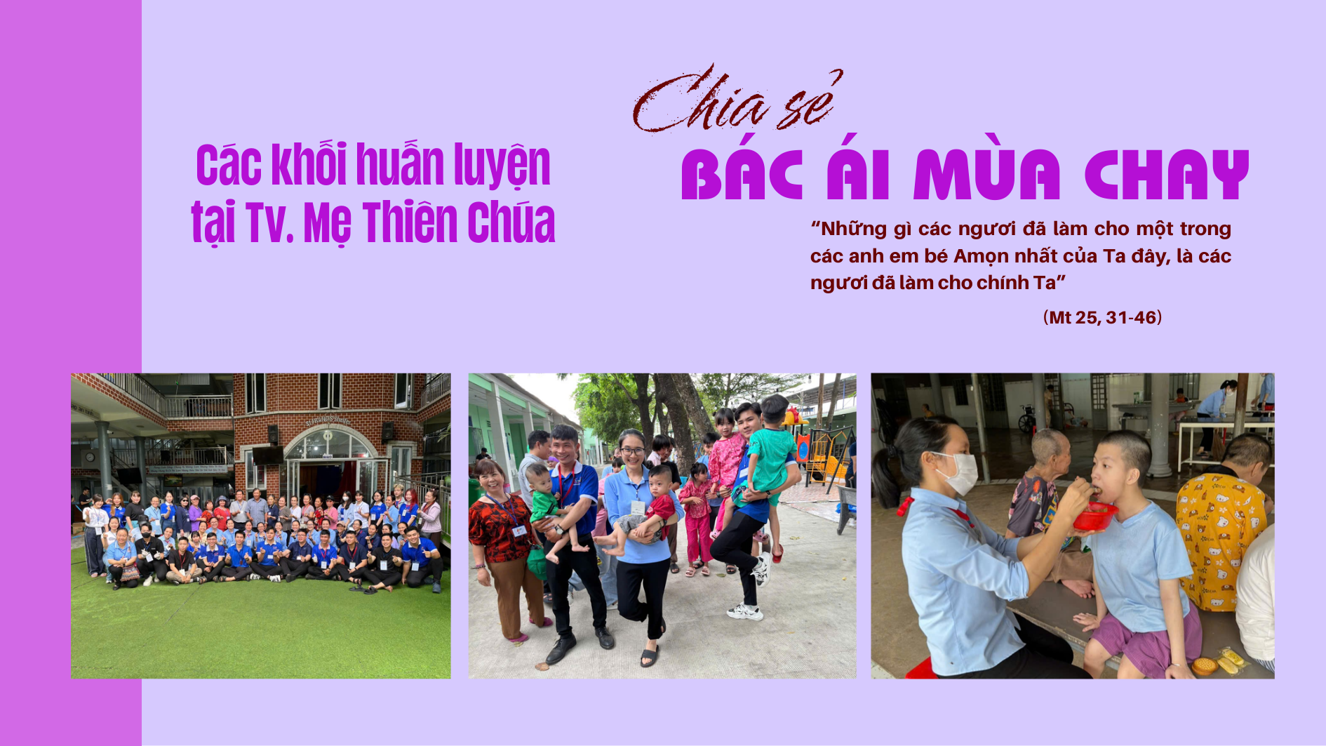 Các khối huấn luyện tại Tv Mẹ Thiên Chúa chia sẻ bác ái Mùa Chay 2025